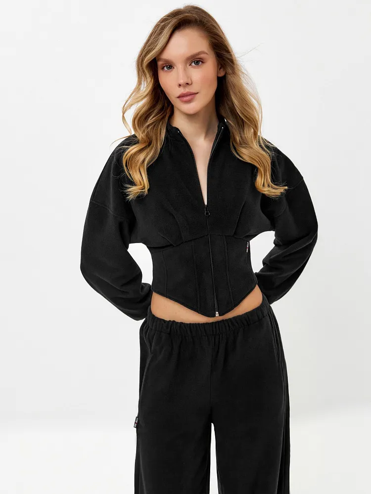 Толстовка корсет флис Черный XS, L, S, M
